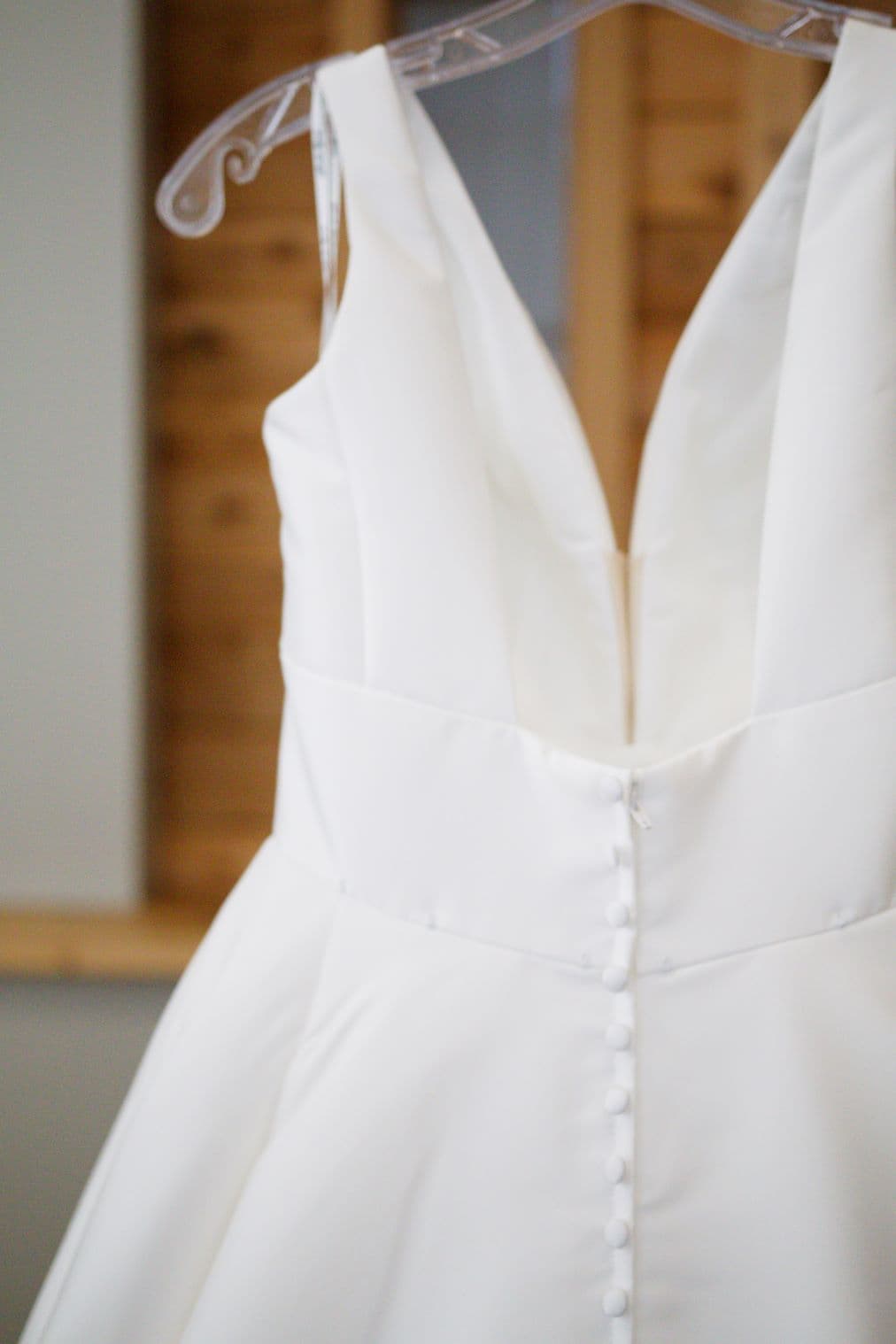 White Button Wedding Dress